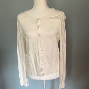 WHBM white cardigan M